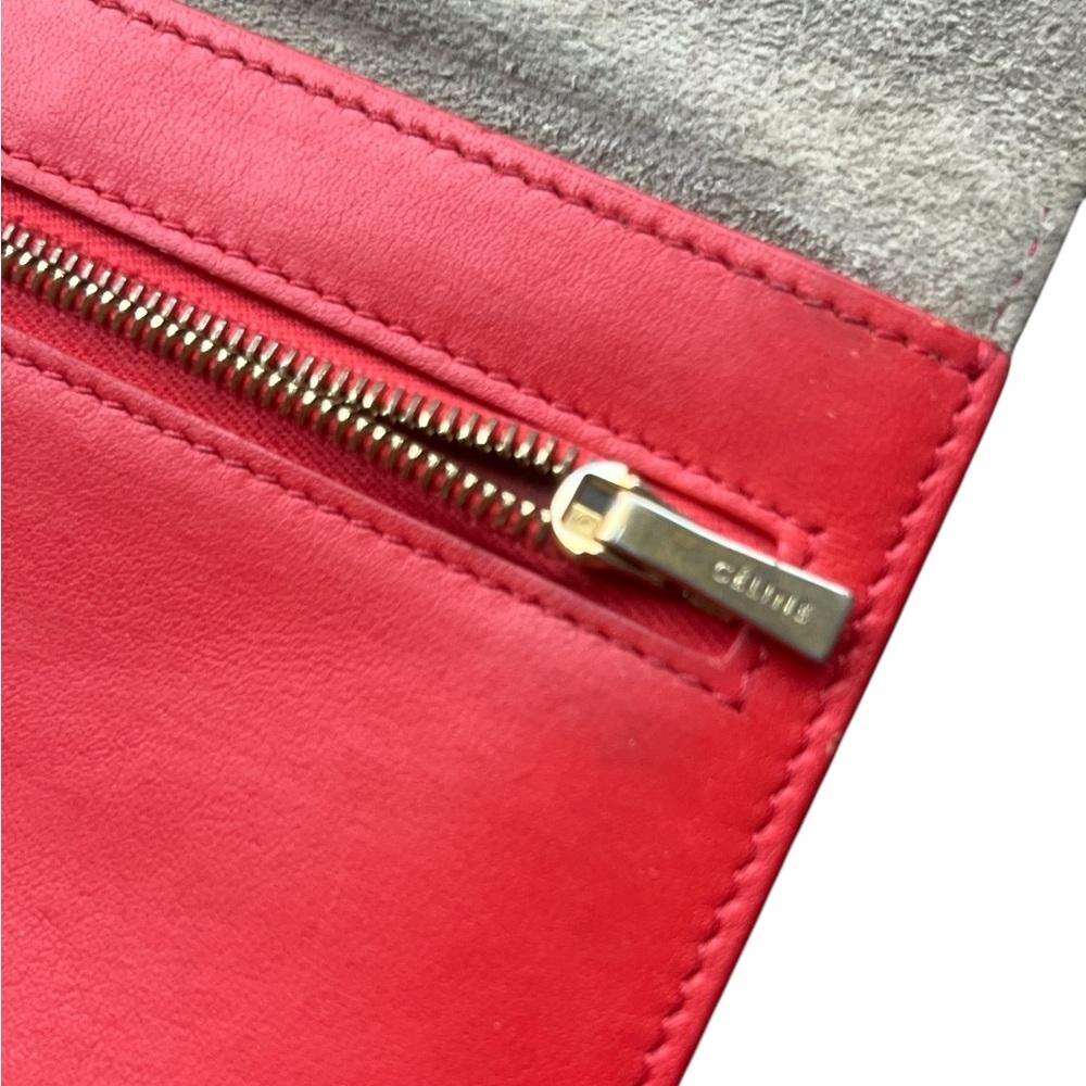 Celine Large Wallet Cream and Bright Orange/Red - Picture 6 of 7